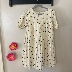 Cat & Jack Cream Dress with Black Polka Dots
